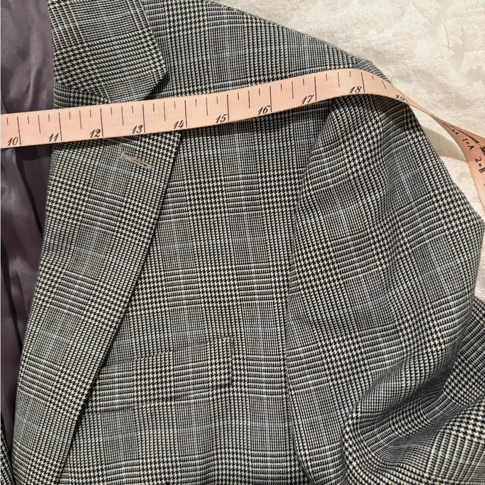 RALPH LAUREN HOUDSTOOTH PLAID SPORT COAT JACKET black blue 40S